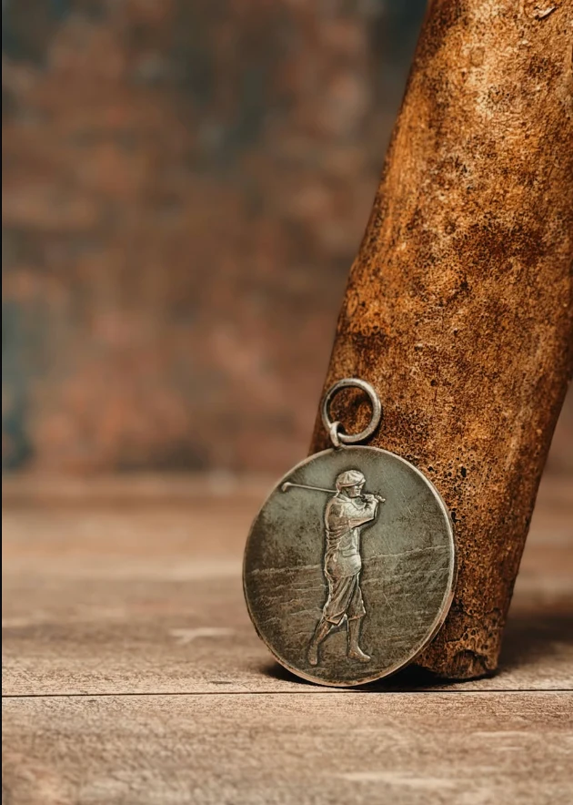 Silver cast golf medal 1949