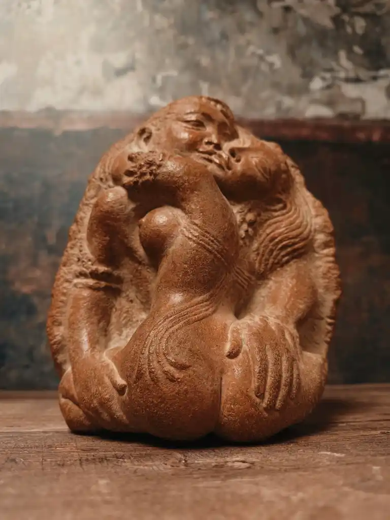 Indian terracotta figure of lovers